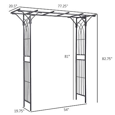 7ft Garden Arch Arbor for Decorative Climbing Plants Lawn Backyard Wedding