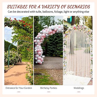 7ft Garden Arch Arbor for Decorative Climbing Plants Lawn Backyard Wedding