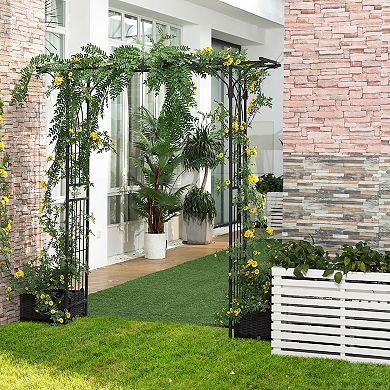 7ft Garden Arch Arbor for Decorative Climbing Plants Lawn Backyard Wedding