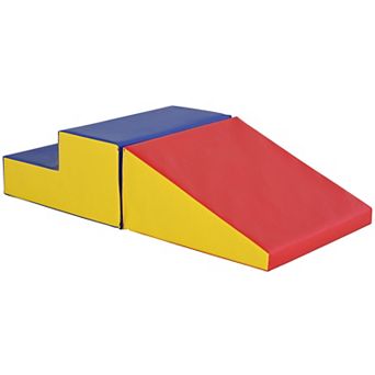 Soozier 2 pc Climb and Crawl Activity Play Set Soft Secure Foam Playset for Toddler Preschooler Indoor Play Equipment Baby Learning Toys Multicolor