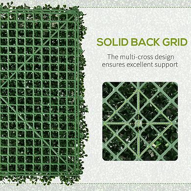 Outsunny 12 PCS 20" Artificial Boxwood Privacy Hedge Screen,