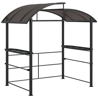 Outsunny 8' X 5' Grill Gazebo Shelter With Vented Pc Roof, Side Shleves