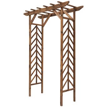 Outdoor Garden Arch Arbor Trellis Wooden Wedding Gateway Lawn Yard Decor