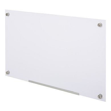 Wall Mounted Glass Organizational Daily Activity Board W/markers And Dry Eraser