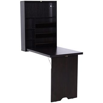 Wall Mount Writing Table Convertible Folding Computer Desk Storage Home Office