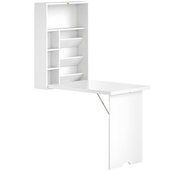 Foldable Convertible Desk Fold-out Floating Table Storage Furniture