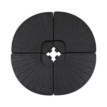 4 pc Round Umbrella Base Cantilever Offset Patio Umbrella Weight Plates, Black