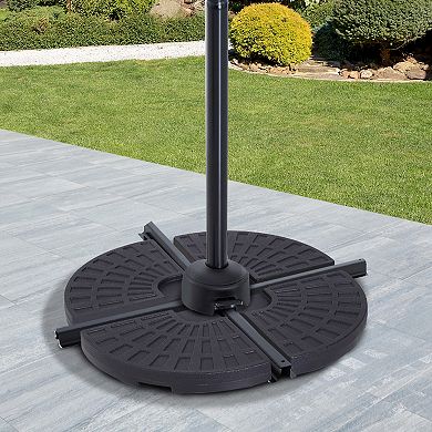 4 Pcs Round Umbrella Base Cantilever Offset Patio Umbrella Weight Plates, Black