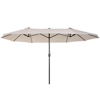 Outsunny 15ft Extra Large Double Patio Umbrella for Pool