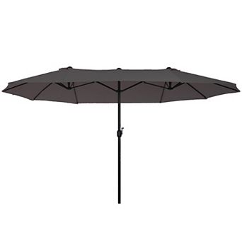 Outsunny 15ft Extra Large Double Patio Umbrella for Pool