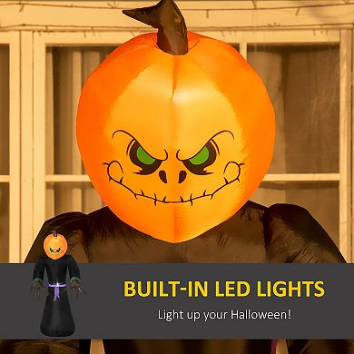 HOMCOM 7ft Halloween Inflatable Decoration Reaper Ghost Pumpkin