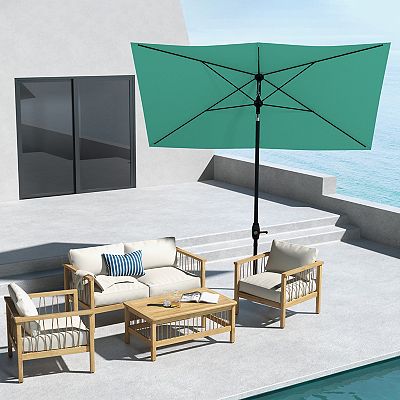 costco.patio.umbrella Replacement Canopy for Square Cantilever Umbrella Umbrella Stands & Bases 10 ft. Steel Cantilever Color:White/Black Striped