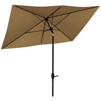 Outsunny 6.6ft x 10' Outdoor Patio Umbrella with Crank Handle