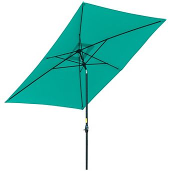 Outsunny 6.6ft x 10' Outdoor Patio Umbrella with Crank Handle