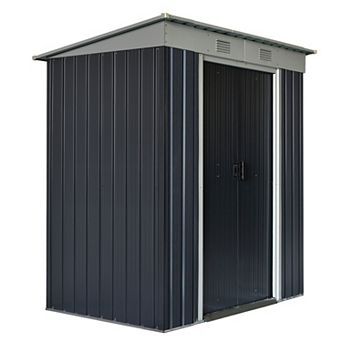 Outsunny 7' x 4' Backyard Garden Tool Storage Shed with Dual Locking Doors 2 Air Vents and Strong Steel Construction