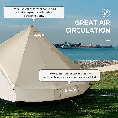 Outsunny 16’ Large Portable 10 Man Hunting Fishing Camping Bell Tent