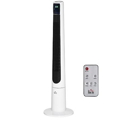 Freestanding Swivel 3-mode Tower Cooling Fan, Auto Shut Off W/ Remote, White