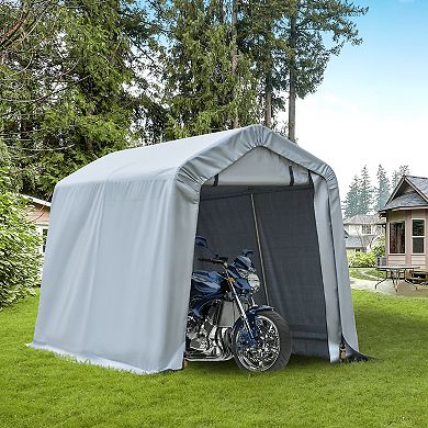 Outsunny 8'x6' Outdoor Storage Shelter with Rollup and Zipper Door ...