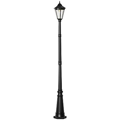 8' Outdoor Solar Light Post, All Weather, Motion Activated Sensor Lamp, Black