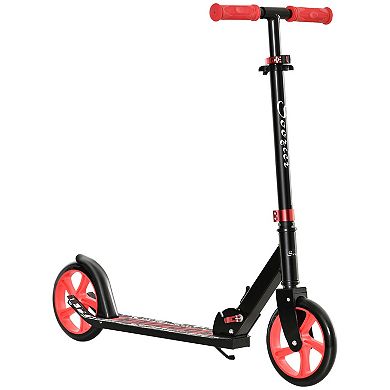 Foldable Kick Scooter W/ Adjustable Handlebars And Rear Wheel Brake For 12+