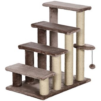 PawHut 4 Levels Cat Steps with Scratching Posts for High Bed, Sofa