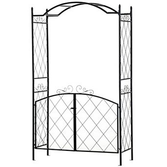 Outdoor Backyard/entryway Arbor Arch/entrance W/ Ground Mountable Columns