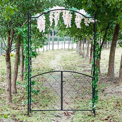 Outdoor Backyard/entryway Arbor Arch/entrance W/ Ground Mountable Columns