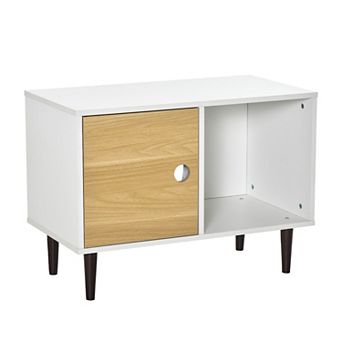 PawHut Cat Litter Box Enclosure Hidden Cat Condo Decorative Cat House with Soft Cushion and Storage Space 29" L x 16" W x 22" H