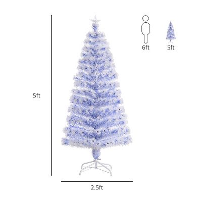 Pre-lit Fiber Optic 5' Tree Artificial Christmas Tree Multicolor Led ...