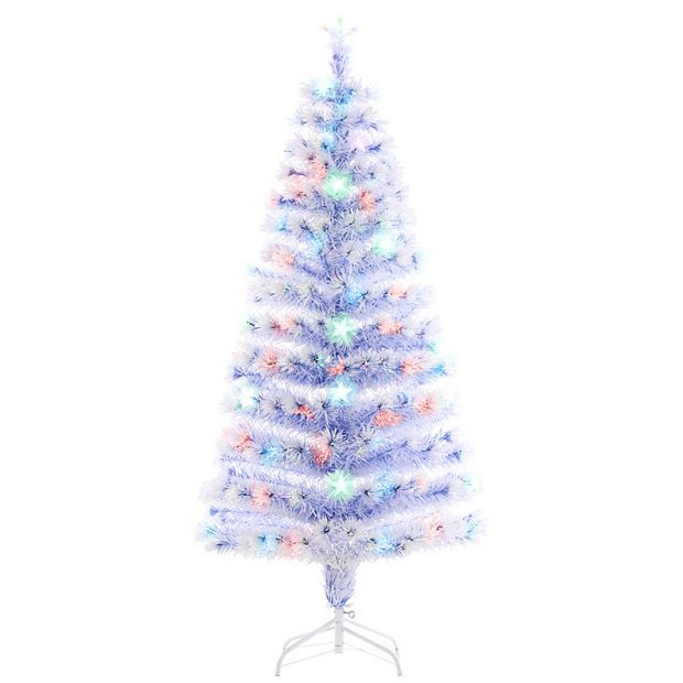 HOMCOM 5 ft Tall Pre Lit Douglas Fir Artificial Christmas Tree