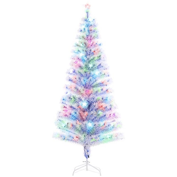 HOMCOM 5 ft Tall Pre Lit Douglas Fir Artificial Christmas Tree