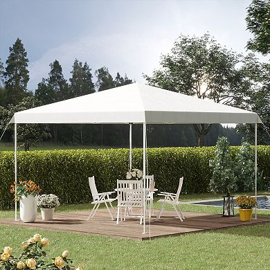 13' X 13' Pop Up Canopy Party With Adjustable Height Carry Bag For Patio, White