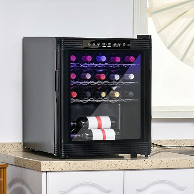 24" Wine Beverage Cooler Refrigerator W/ 18 Bottle Capacity & Lcd Screen, Black
