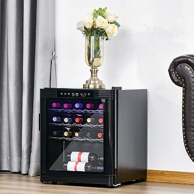 24" Wine Beverage Cooler Refrigerator W/ 18 Bottle Capacity & Lcd Screen, Black