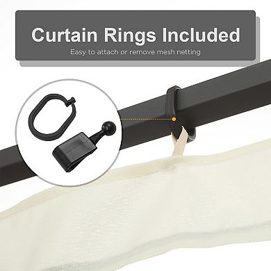 Outsunny 10' x 10' Universal Replacement Mesh Sidewall Netting for Patio Gazebos with Zippers (Sidewall Only) Black