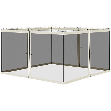 Outsunny 10' x 10' Universal Replacement Mesh Sidewall Netting for Patio Gazebos with Zippers (Sidewall Only) Black