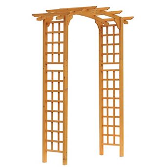 Outsunny Trellis Arbor Garden Outdoor Grow Plant Support Arch Wedding Decor