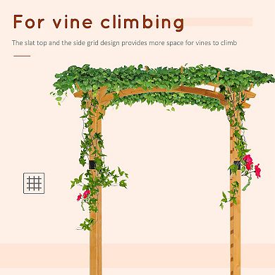 7.5ft Outdoor Garden Arch Arbor Trellis Wooden Wedding Gateway Lawn Yard Decor