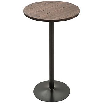 42"h Rustic Industrial Metal Elm Wood Top Bar Height Pub Cafe Desk Furniture