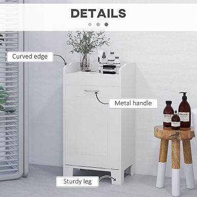 Bathroom Hamper Wood Laundry Tilt Out Basket Storage Bench Furniture cabinet