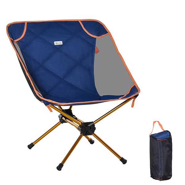 Outsunny Camping Backpack Chair with Padded Compact Folding Lightweight