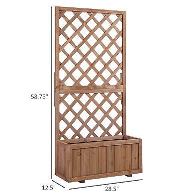 Wooden Raised Garden Bed Raised Planter Box Planter With Trellis