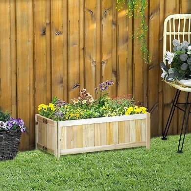 28''x12'' Foldable Raised Garden Bed Elevated Wood Planter Flower Planting Box