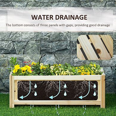 Outsunny Foldable Raised Garden Bed Elevated Planter Flower Planting Box