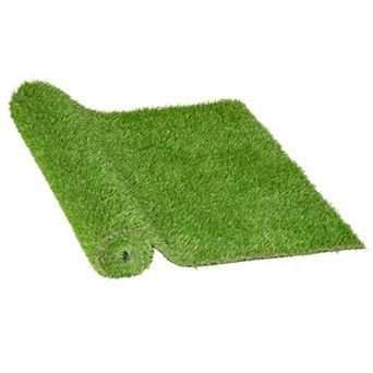 Outsunny 10' x 3' Artificial Turf Grass with Simulated Look and Feel UV Protection and Drain Holes for Rain 1.25" Height