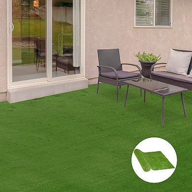 Outsunny 10' x 3' Artificial Turf Grass with Simulated Look and Feel UV Protection and Drain Holes for Rain 1.25" Height