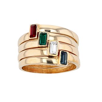 Traditions Jewelry Company 18K Gold Plated Stackable 4-Ring Set