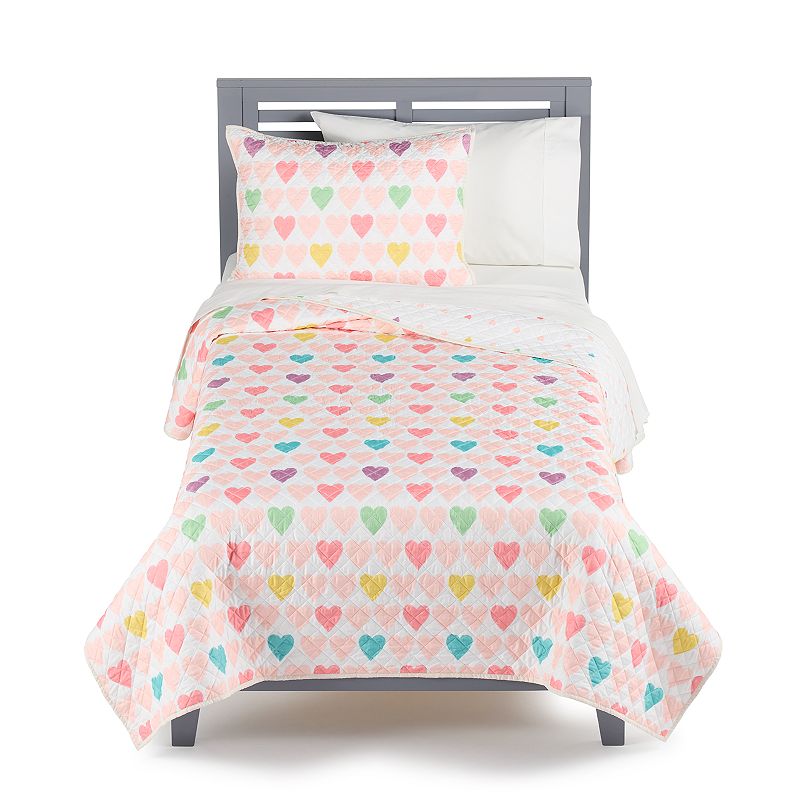 73517886 The Big One Kids Davina Hearts Quilt Set with Sham sku 73517886