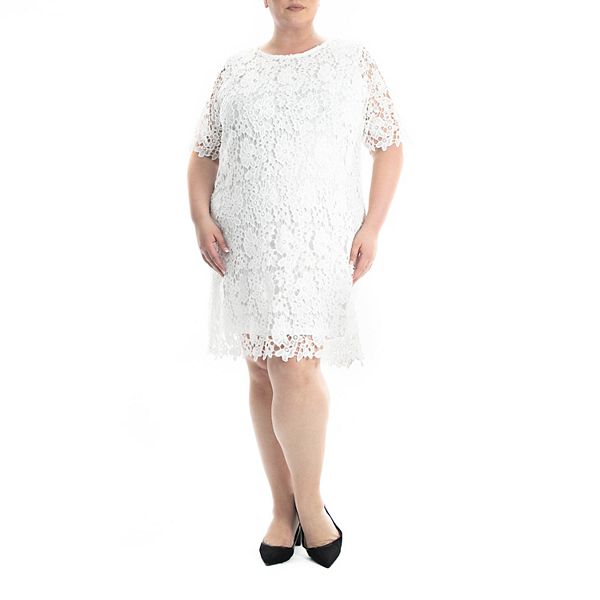 Plus Size Nina Leonard Lace Sheath Dress