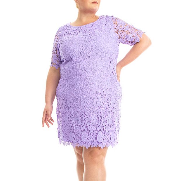 knee length dresses for ladies Alexia Lavender Embroidered Mini Dress